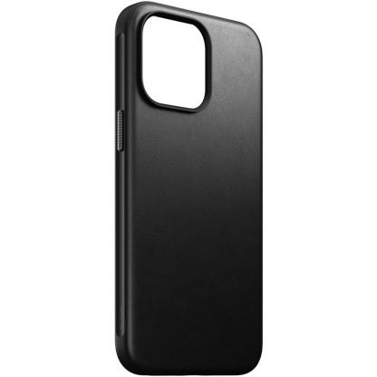Nomad Modern Leather MagSafe Case - кожен (естествена кожа) кейс с MagSafe за iPhone 15 Pro Max (черен) 2