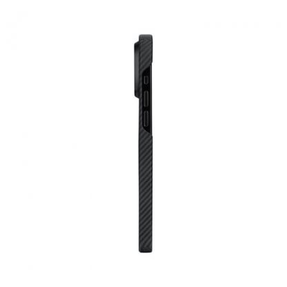 Pitaka MagEZ 4 600D Fusion Weaving Aramid Fiber MagSafe Case - кевларен кейс с MagSafe за iPhone 15 (черен-зелен)  4