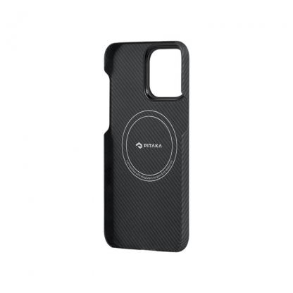 Pitaka MagEZ 4 600D Fusion Weaving Aramid Fiber MagSafe Case - кевларен кейс с MagSafe за iPhone 15 (черен-зелен)  5
