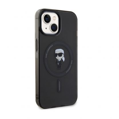 Karl Lagerfeld IML Ikonik MagSafe Case - дизайнерски силиконов кейс с MagSafe за iPhone 15 (черен) 4