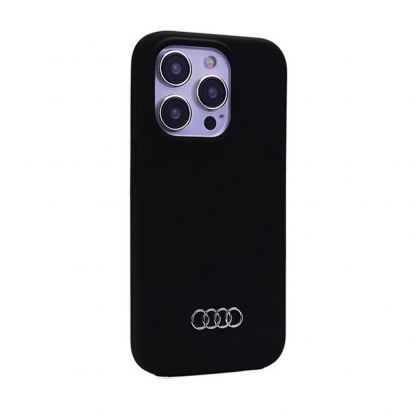 Audi Liquid Silicone Case - дизайнерски силиконов калъф за iPhone 15 Pro Max (черен)  2