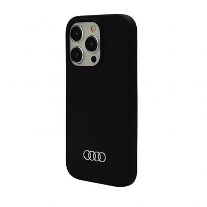 Audi Liquid Silicone Case - дизайнерски силиконов калъф за iPhone 15 Pro Max (черен)  3