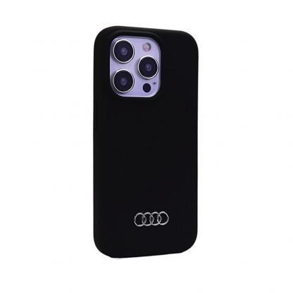 Audi Liquid Silicone Case - дизайнерски силиконов калъф за iPhone 15 Pro (черен)  2