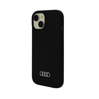 Audi Liquid Silicone Case - дизайнерски силиконов калъф за iPhone 15 (черен)  3