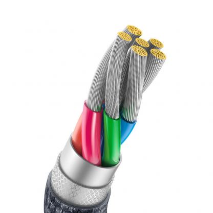 Baseus Crystal Shine USB-A to USB-C Cable PD 2.0 100W (CAJY000401) - здрав кабел с въжена оплетка и бързо зареждане за устройства с USB-C порт (120 см) (черен) 5