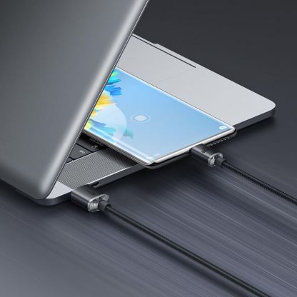 Baseus Crystal Shine USB-A to USB-C Cable PD 2.0 100W (CAJY000401) - здрав кабел с въжена оплетка и бързо зареждане за устройства с USB-C порт (120 см) (черен) 8