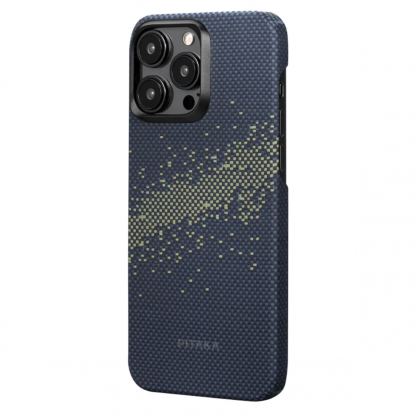 Pitaka MagEZ 4 1500D Star Peak Aramid Fiber MagSafe Case - кевларен кейс с MagSafe за iPhone 15 Pro Max (син-жълт) 2