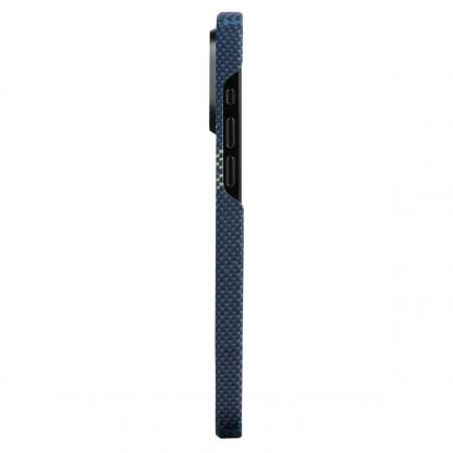 Pitaka MagEZ 4 1500D Star Peak Aramid Fiber MagSafe Case - кевларен кейс с MagSafe за iPhone 15 Pro Max (син-жълт) 6