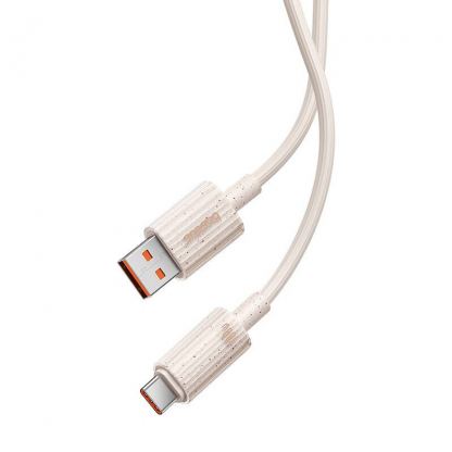 Baseus Habitat USB-A to USB-C Cable 100W - биоразградим USB кабел за устройства с USB-C порт (100 см) (розов) 8