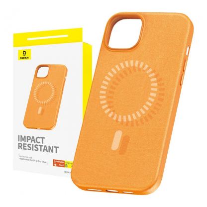 Baseus Fauxther Leather Magnetic Case - кожен кейс с MagSafe за iPhone 15 Pro Max (оранжев)