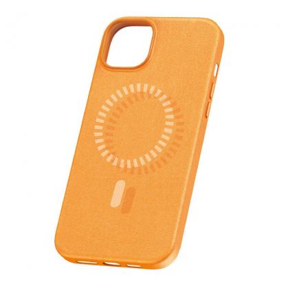 Baseus Fauxther Leather Magnetic Case - кожен кейс с MagSafe за iPhone 15 Pro Max (оранжев) 2