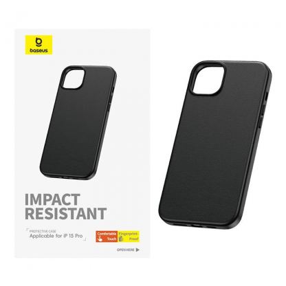 Baseus Fauxther Leather Case - кожен кейс за iPhone 15 Pro (черен) 3