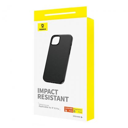 Baseus Fauxther Leather Case - кожен кейс за iPhone 15 Pro (черен) 4