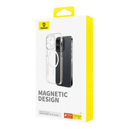 Baseus Lucent Magnetic Case - поликарбонатов кейс с MagSafe за iPhone 15 Pro (прозрачен) 2