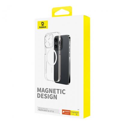 Baseus Lucent Magnetic Case - поликарбонатов кейс с MagSafe за iPhone 15 (прозрачен) 2