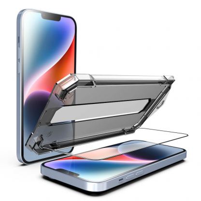 Mobile Origin Screen Guard Full Cover Tempered Glass - стъклено защитно покритие за дисплея на iPhone 14, iPhone 13, iPhone 13 Pro (черен-прозрачен) 11
