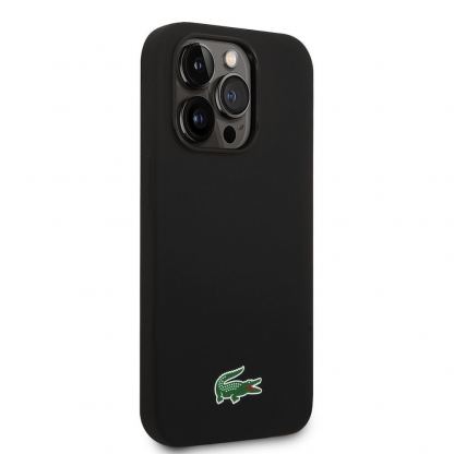 Lacoste Croc Logo Liquid Silicone MagSafe Case - дизайнерски силиконов калъф с MagSafe за iPhone 15 Pro Max (черен)  4