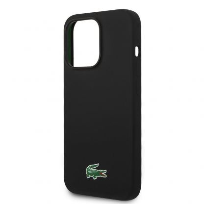 Lacoste Croc Logo Liquid Silicone MagSafe Case - дизайнерски силиконов калъф с MagSafe за iPhone 15 Pro Max (черен)  5