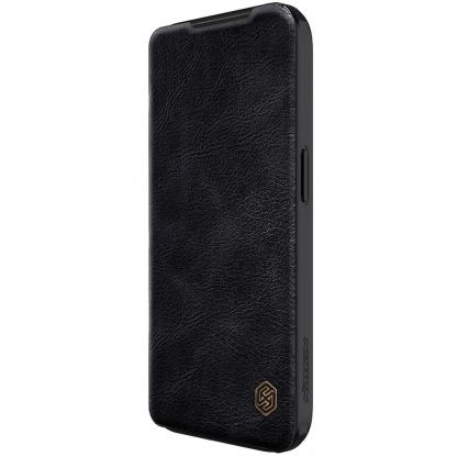 Nillkin Qin Book Pro Leather Flip Case - кожен калъф, тип портфейл за iPhone 15 Pro Max (черен) 2