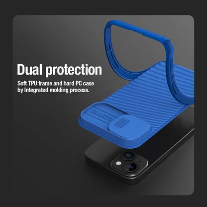 Nillkin CamShield Pro Magnetic Hard Case - хибриден удароустойчив кейс за iPhone 15 (син) 4