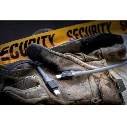 Tactical Fat Man USB-C to USB-C Cable 60W - здрав кабел с бързо зареждане за устройства с USB-C порт (100 см) (сив) 2