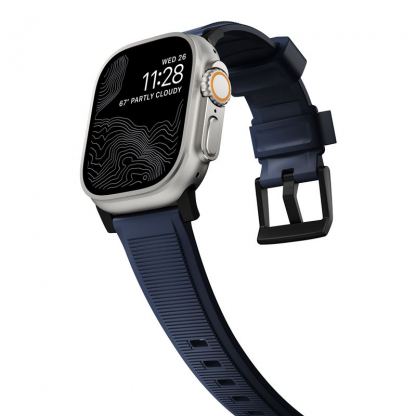 Nomad Rugged Strap - силиконова каишка за Apple Watch 42мм, 44мм, 45мм, 46мм, Ultra 49мм (син-черен) 6