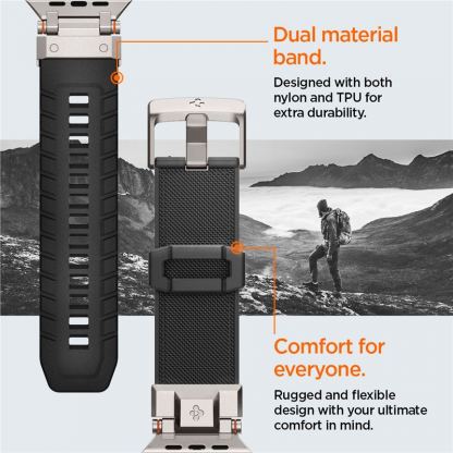 Spigen DuraPro Armor Band - силиконова каишка за Apple Watch 42мм, 44мм, 45мм, 46мм, Ultra 49мм (черен) 12