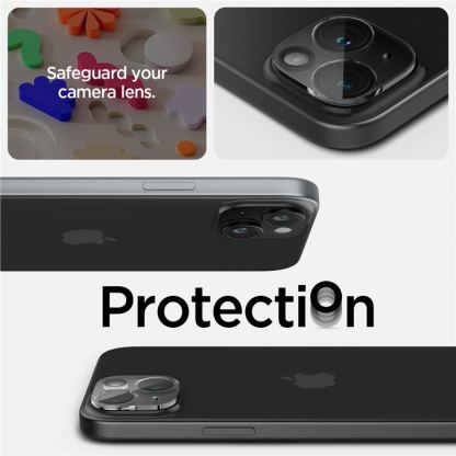 Spigen Optik Lens Protector 2 Pack - комплект 2 броя предпазни стъклени протектора за камерата на iPhone 15, iPhone 15 Plus, iPhone 14, iPhone 14 Plus (прозрачен) 7