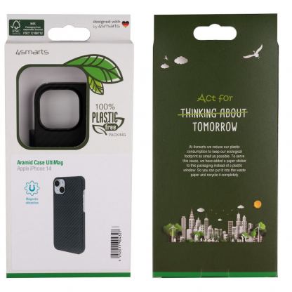 4smarts UltiMag Aramid Case - кевларен кейс с MagSafe за iPhone 14 (черен) 8