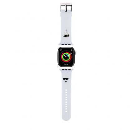 Karl Lagerfeld Karl and Choupette Head NFT Silicone Watch Strap - силиконова каишка за Apple Watch 42мм, 44мм, 45мм, 46мм, Ultra 49мм (бял) 2