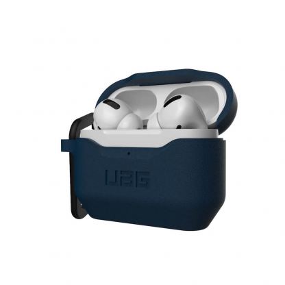 Urban Armor Gear Standard Issue Silicone Case 001 - удароустойчив силиконов калъф с карабинер за Apple Airpods Pro (тъмносин) 3