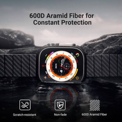 Pitaka Aramid Fiber Air Case - кевларен кейс за Apple Watch Ultra 49мм (черен) 2
