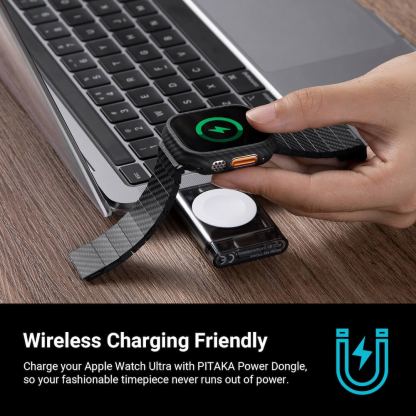 Pitaka Aramid Fiber Air Case - кевларен кейс за Apple Watch Ultra 49мм (черен) 9