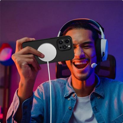 Tech-Protect Silicone MagSafe Case - силиконов (TPU) калъф с MagSafe за iPhone 15 Pro Max (тъмносин) 3