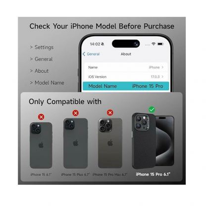 Benks MagClap ArmorPro Kevlar Case 600D - удароустойчив кевларен кейс с MagSafe за iPhone 15 Pro (черен) 13