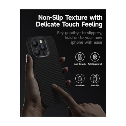 Benks MagClap ArmorPro Kevlar Case 600D - удароустойчив кевларен кейс с MagSafe за iPhone 15 Pro Max (черен) 10