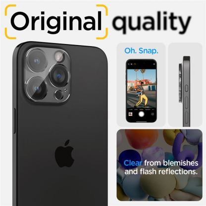 Spigen Optik Lens Protector 2 Pack - комплект 2 броя предпазни стъклени протектора за камерата на iPhone 15 Pro, iPhone 15 Pro Max, iPhone 14 Pro, iPhone 14 Pro Max (прозрачен) 10