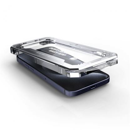 Mobile Origin Screen Guard Full Cover Tempered Glass - стъклено защитно покритие за дисплея на iPhone 15 Pro (черен-прозрачен) 5