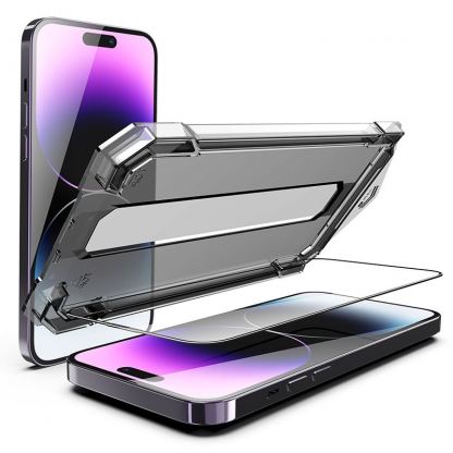 Mobile Origin Screen Guard Full Cover Tempered Glass - стъклено защитно покритие за дисплея на iPhone 14 Pro Max (черен-прозрачен) 11