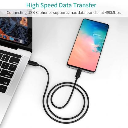 Choetech USB-C to USB-C Cable 60W - здрав кабел с бързо зареждане за устройства с USB-C порт (100 см) (черен) (bulk) 6