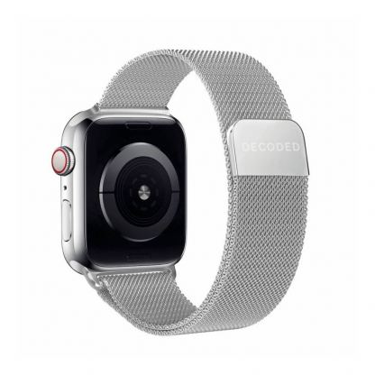 Decoded Milanaise Titanium Stainless Steel Watch Loop Band - стоманена, неръждаема каишка за Apple Watch 42мм, 44мм, 45мм, 46мм, Ultra 49мм (сребрист) 2