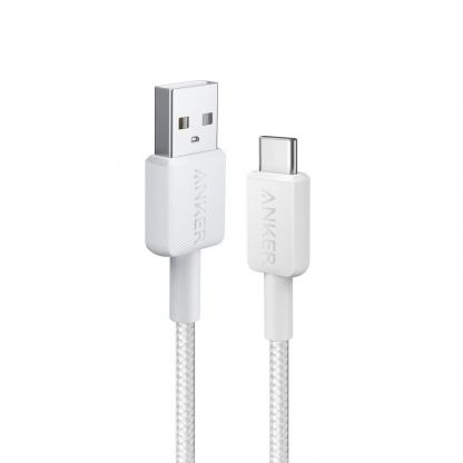 Anker 322 USB-A to USB-C Cable - здрав кабел с въжена оплетка и бързо зареждане за устройства с USB-C порт (180 см) (бял)  4
