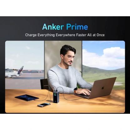 Anker Prime Power Bank (PowerCore 20K) 20 000mAh, 200W - преносима външна батерия с 1xUSB-C и 2xUSB-A изходи и технология за бързо зареждане (черен) 7
