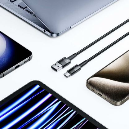 Tech-Protect Ultraboost USB-A to USB-C Cable 66W - кабел с въжена оплетка за устройства с USB-C порт (50 см) (черен) 5