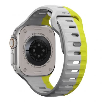 Nomad Sport Band - силиконова каишка за Apple Watch 42мм, 44мм, 45мм, 46мм, Ultra 49мм (сив-зелен) 2