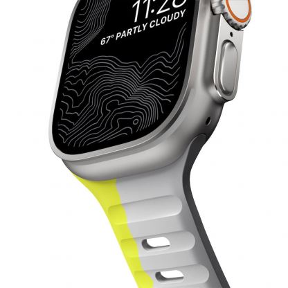 Nomad Sport Band - силиконова каишка за Apple Watch 42мм, 44мм, 45мм, 46мм, Ultra 49мм (сив-зелен) 5