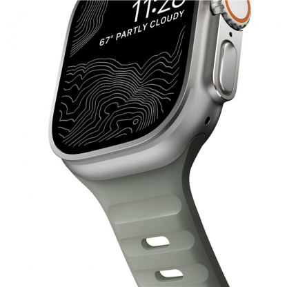 Nomad Sport Band - силиконова каишка за Apple Watch 42мм, 44мм, 45мм, 46мм, Ultra 49мм (светлоозелен) 5