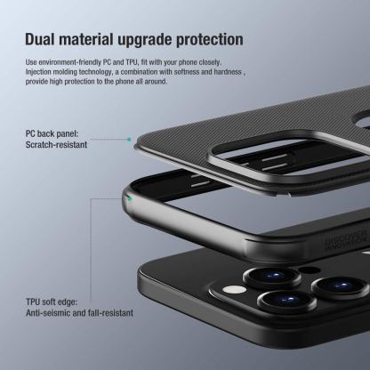 Nillkin Super Frosted Shield Pro Case - хибриден удароустойчив кейс за iPhone 15 Pro Max (сив) 4