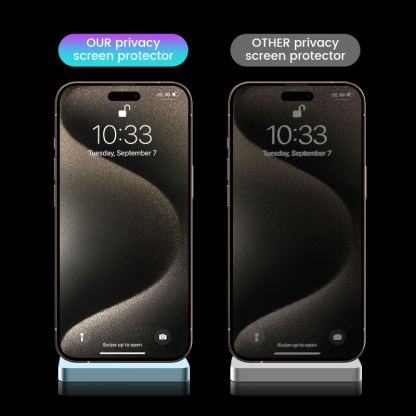 Mobile Origin Privacy Screen Guard Tempered Glass 2 Pack - 2 броя калени стъклени защитни покрития с определен ъгъл на виждане за дисплея на iPhone 15 Pro 2