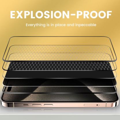 Mobile Origin Privacy Screen Guard Tempered Glass 2 Pack - 2 броя калени стъклени защитни покрития с определен ъгъл на виждане за дисплея на iPhone 15 Pro 4